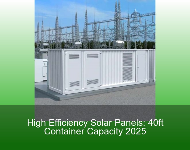 High Efficiency Solar Panels: 40ft Container Capacity 2025